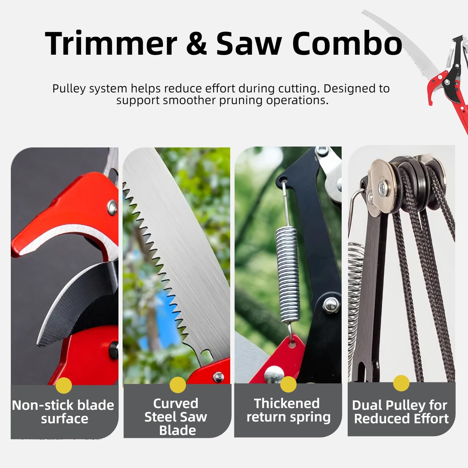 Silanit ground-level pruning lets you cut high limbs without ladders.