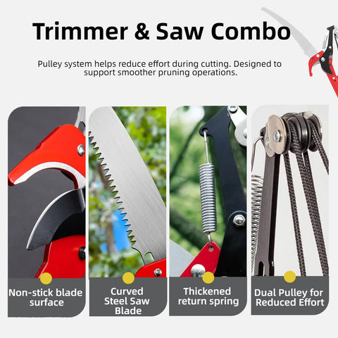 Silanit ground-level pruning lets you cut high limbs without ladders.