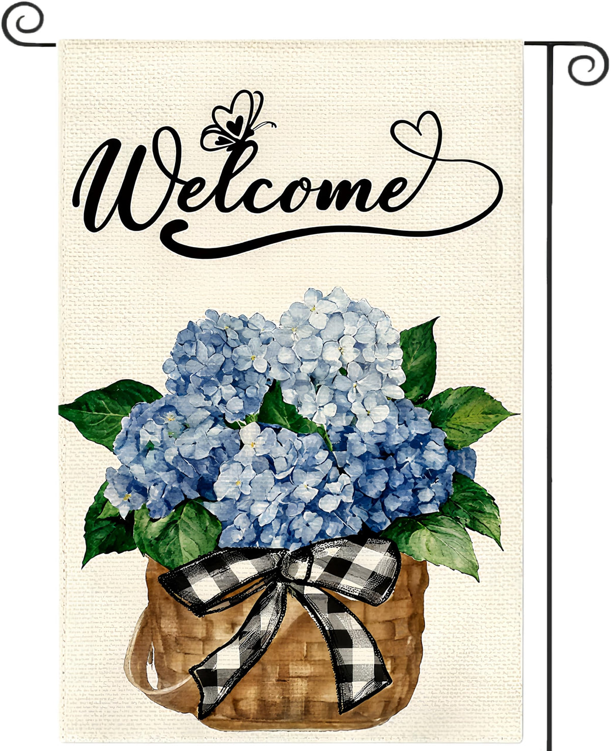 SILENART spring summer garden flag with hydrangea to welcome outdoor guests