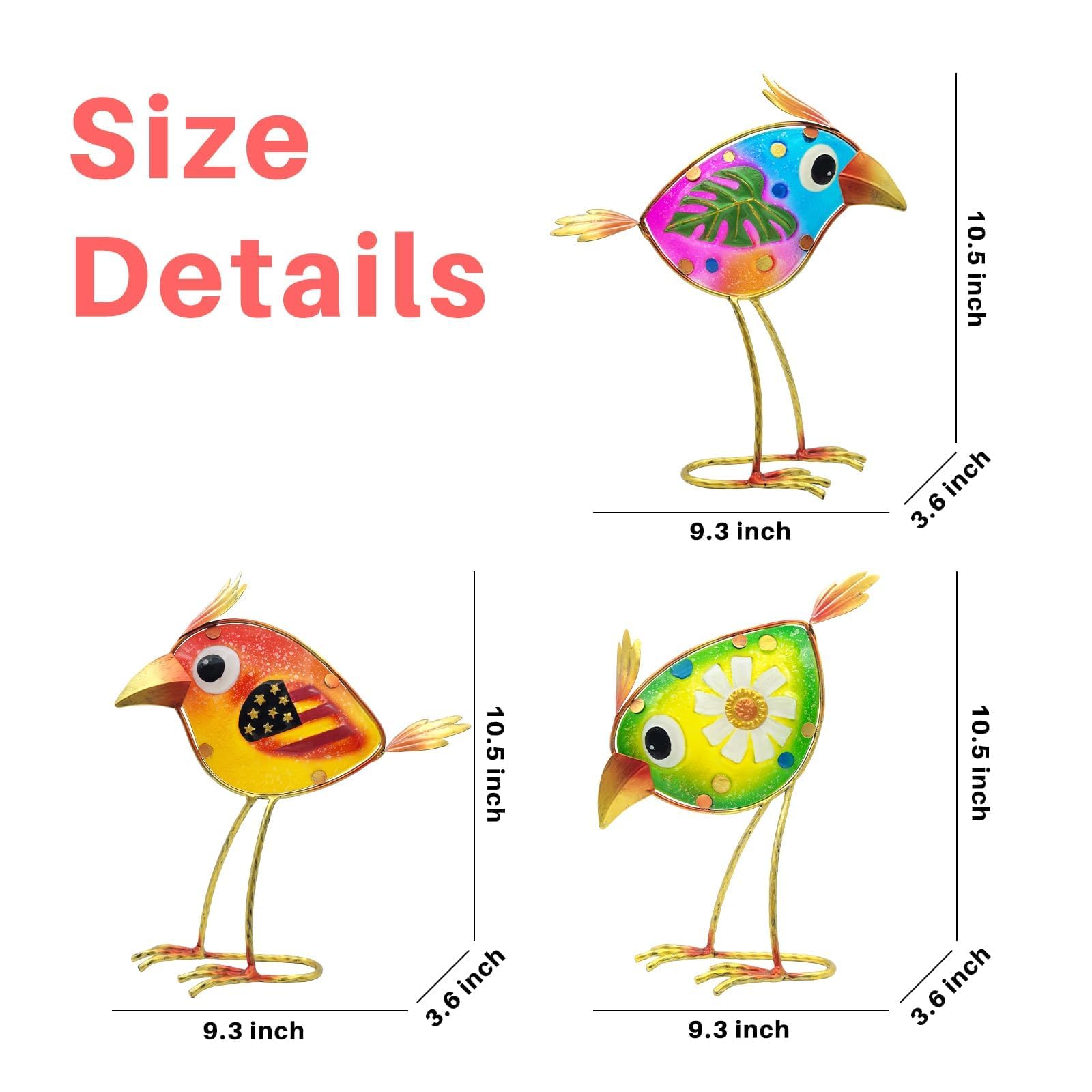 SILERUR handmade bird sculptures showcase detailed hand-painting for indoor or outdoor display.