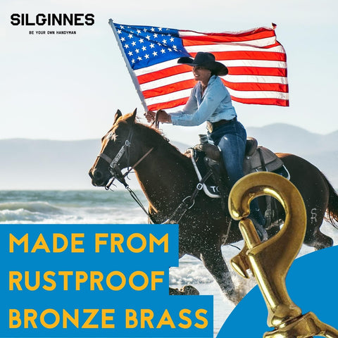 Silginnes flag clips fit US flags 6x10 ft or smaller.