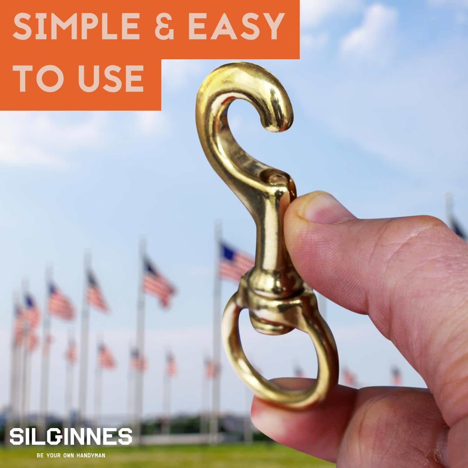 Silginnes storm-resistant flag clip resists rust in windy conditions.