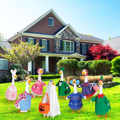 Silicherry Fourth of July goose outfit delivering patriotic flair for lawn centerpiece
