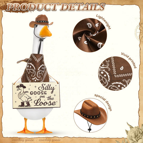 Silicherry cowboy bandana detail elevates lawn goose costume aesthetics