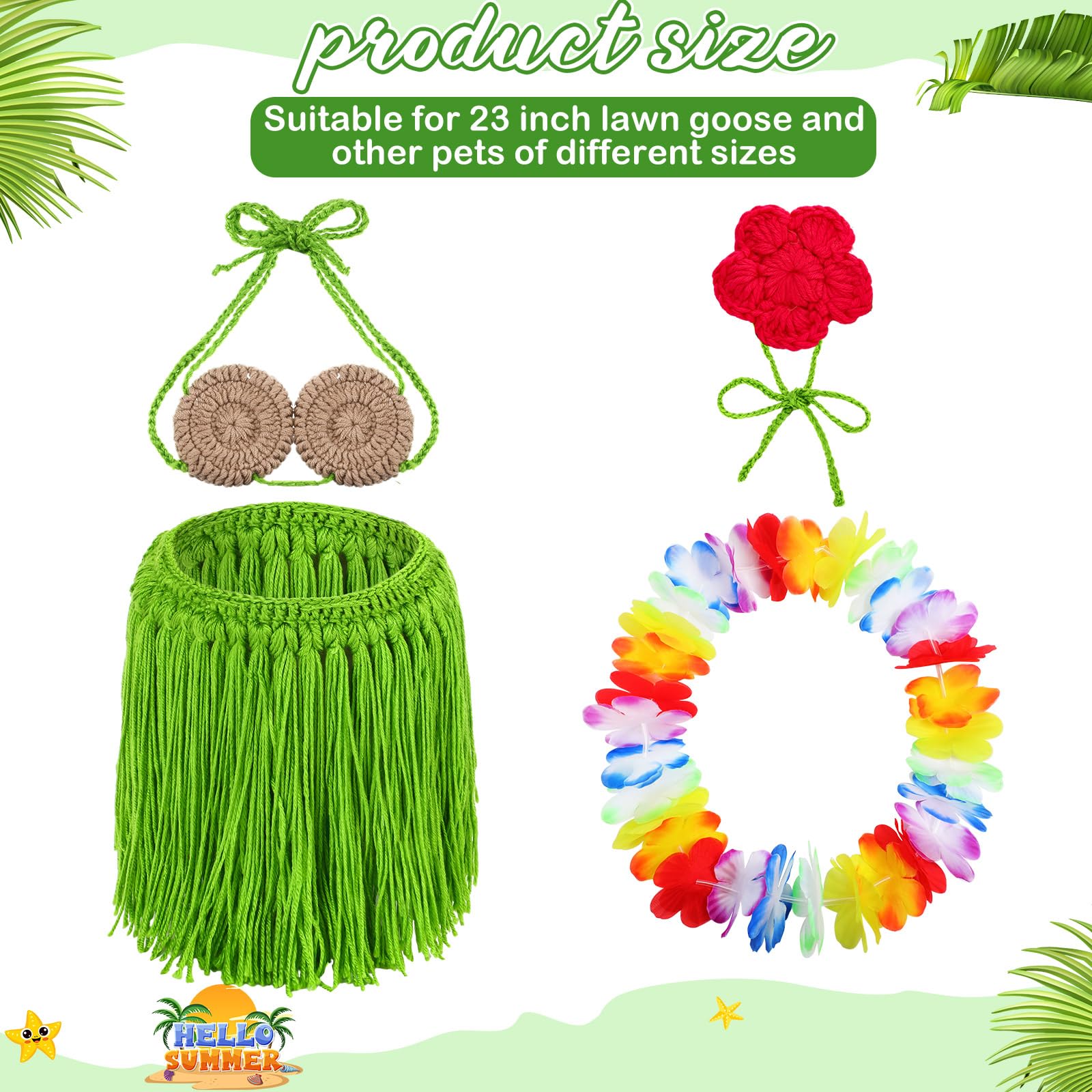 Silicherry goose Hawaiian lei adds tropical flair to yard decor