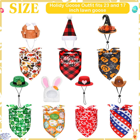 Silicherry goose outfits St Patrick's bandanna add playful seasonal charm to any yard.