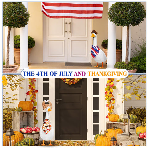 Silicherry goose outfits thanksgiving pumpkin accent enhances autumn lawn appeal.