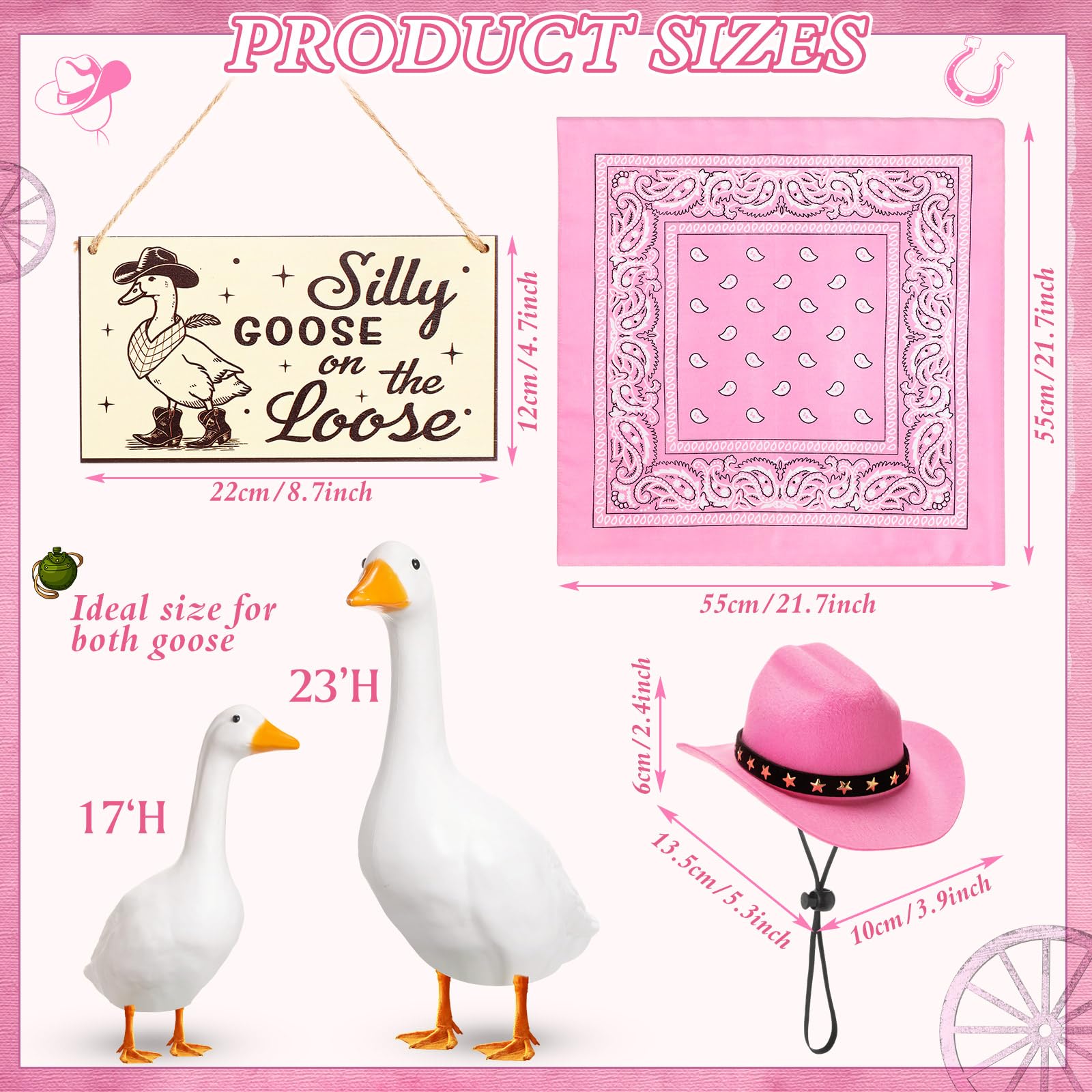Silicherry silly goose on the loose sign adds Western charm to outdoor spaces.