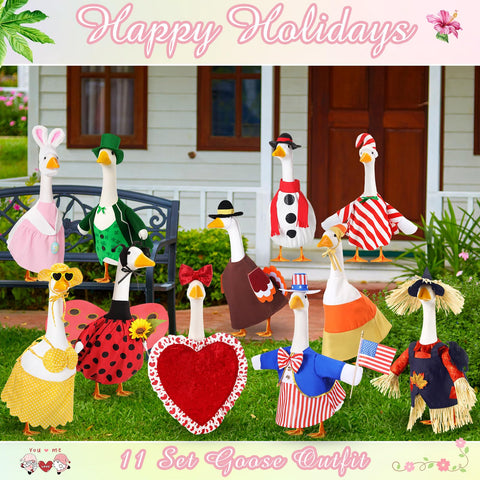 Silicherry winter and Christmas goose outfit set enhances seasonal decor