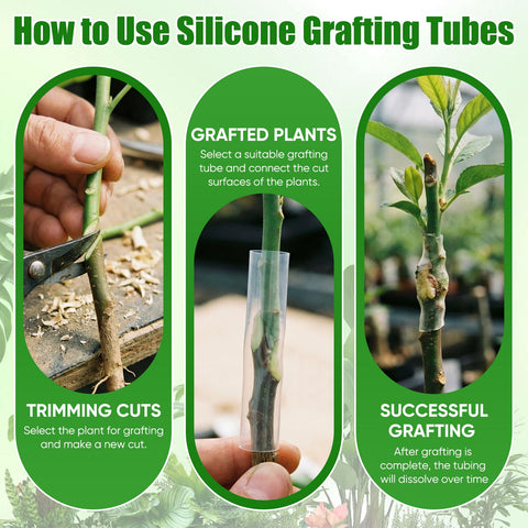 Silicone grafting sleeves install easily without tools.