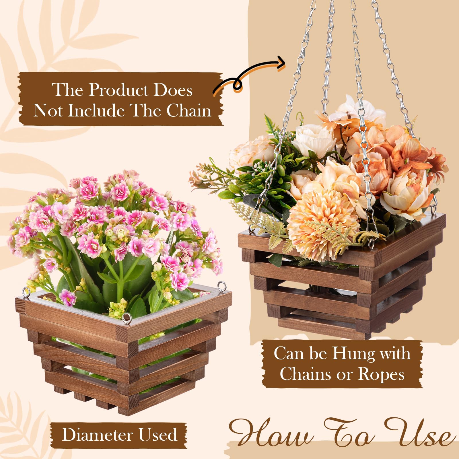 SiliFine staghorn fern hanging basket suitable for indoor or outdoor displays.