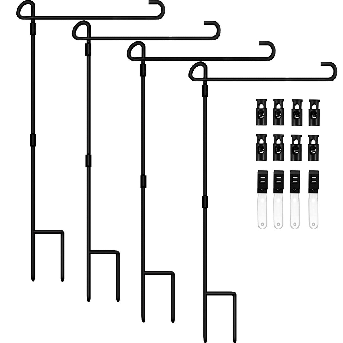 Silintion garden flag holder stand secures wide flags in windy conditions.