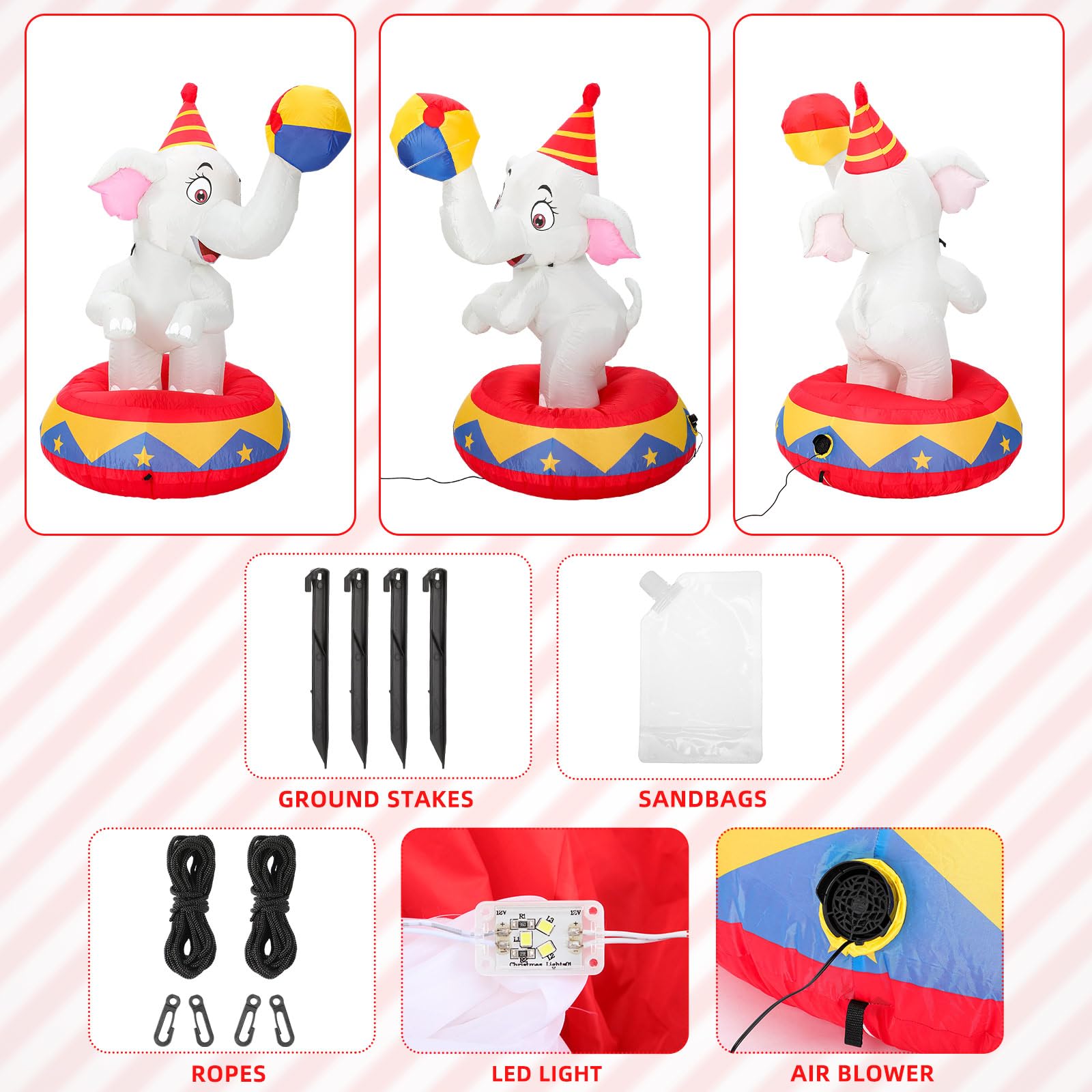 Silipull inflatable elephant suitable for yard parties and gatherings.