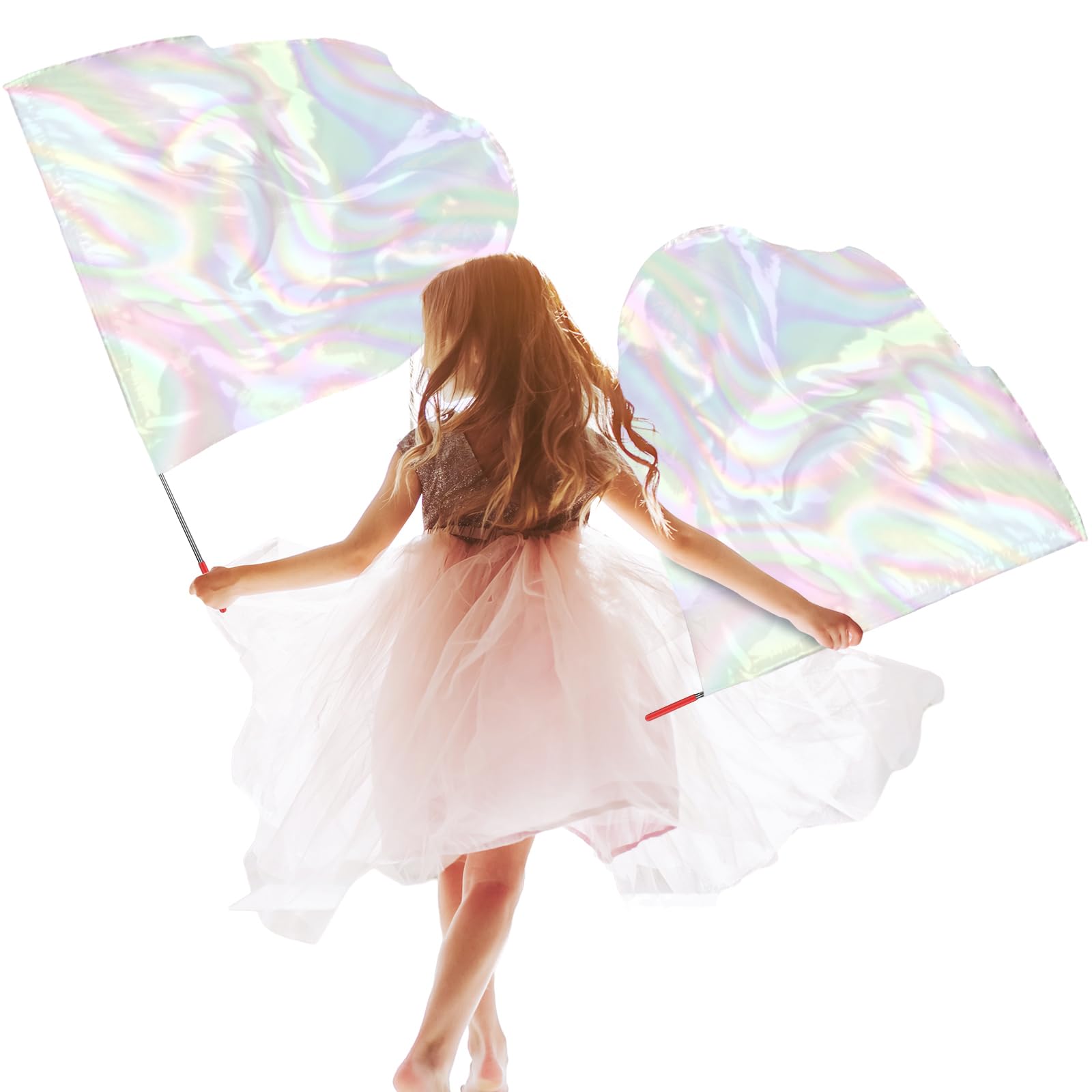 Silipull 32-inch transparent white praise flag for graceful worship movements.