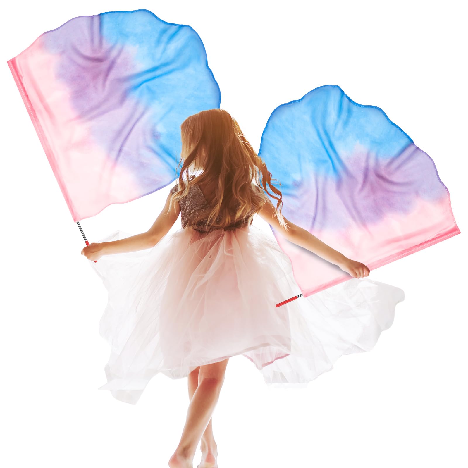 Silipull pink praise dance flag with scalable rod for graceful worship movements