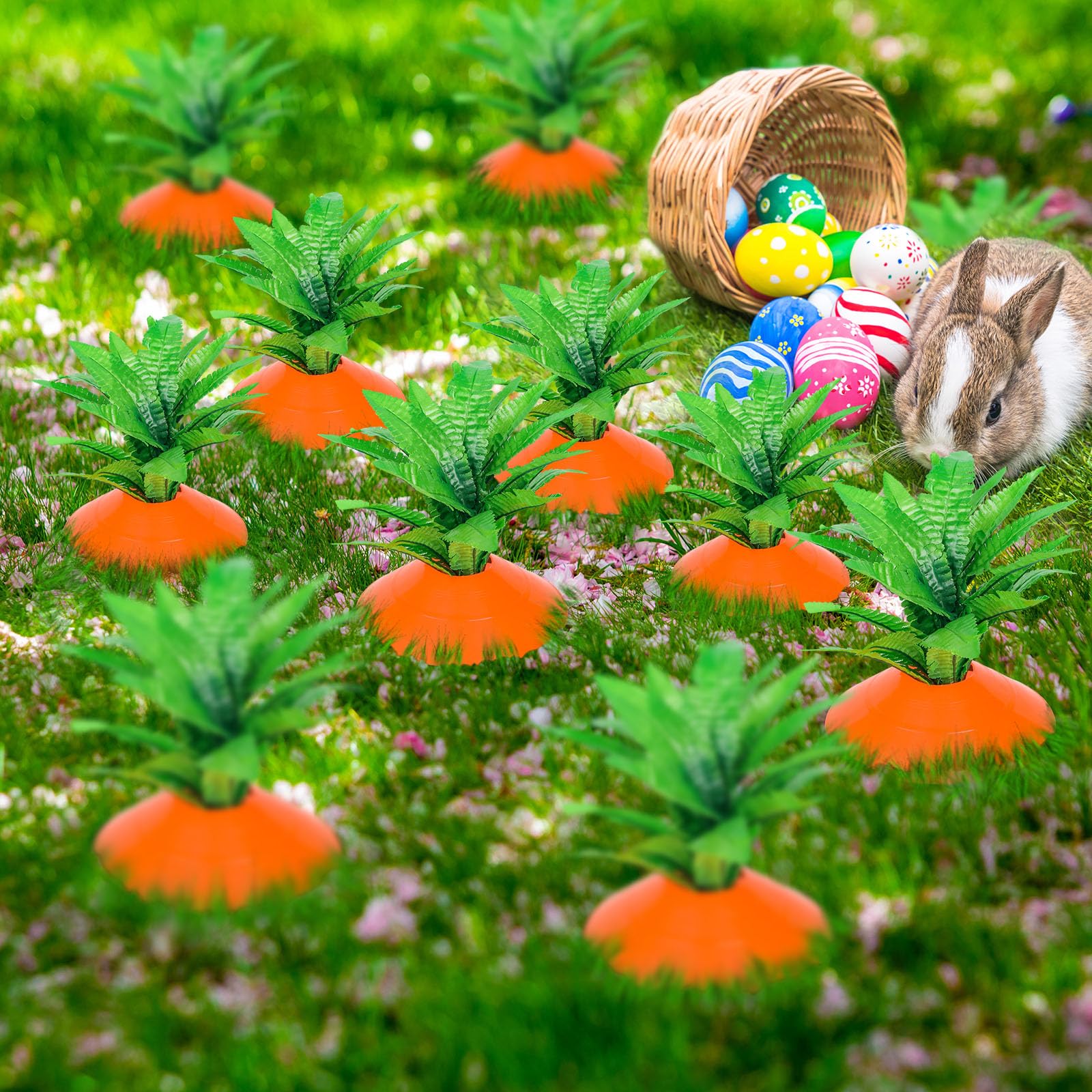 Silipull PE plastic carrot decor resists weather for repeated seasons.
