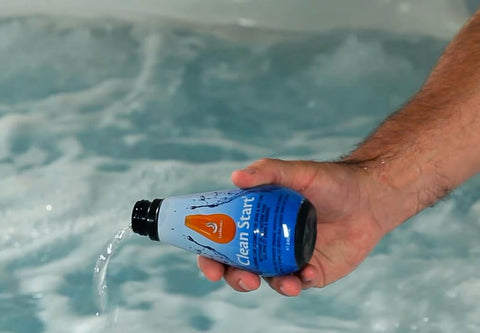 Silk Balance Clean Start purging spa pipes to remove slime and sludge
