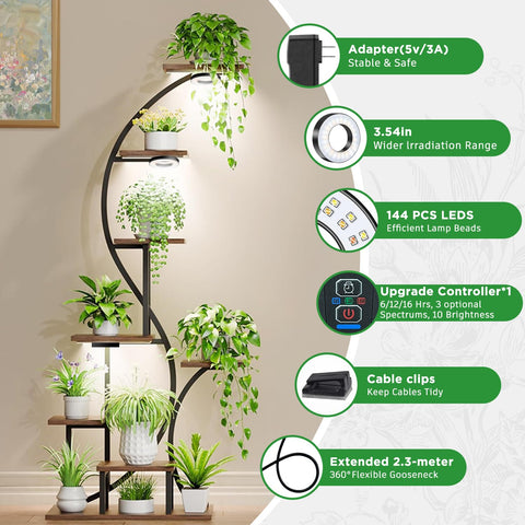 SILK ROLL three-heads-adjustable-angles allow targeted lighting for seedlings.
