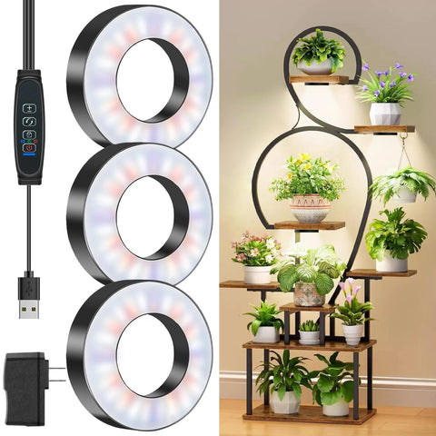 SILK ROLL Tri-Head Grow Light front view for even indoor plant coverage.