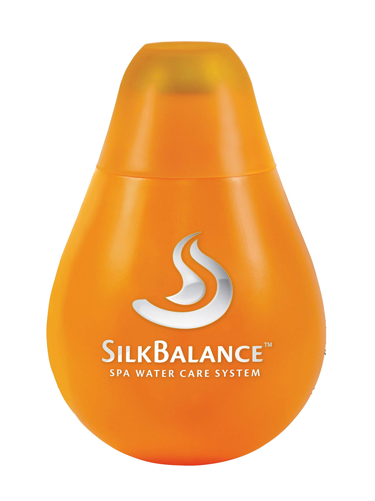 SilkBalance bottle pour illustrating easy weekly dosing for silky spa water.