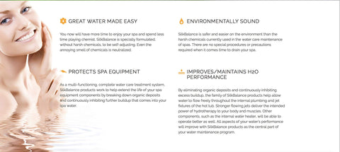 SilkBalance pH balance helps maintain comfortable, balanced spa water.