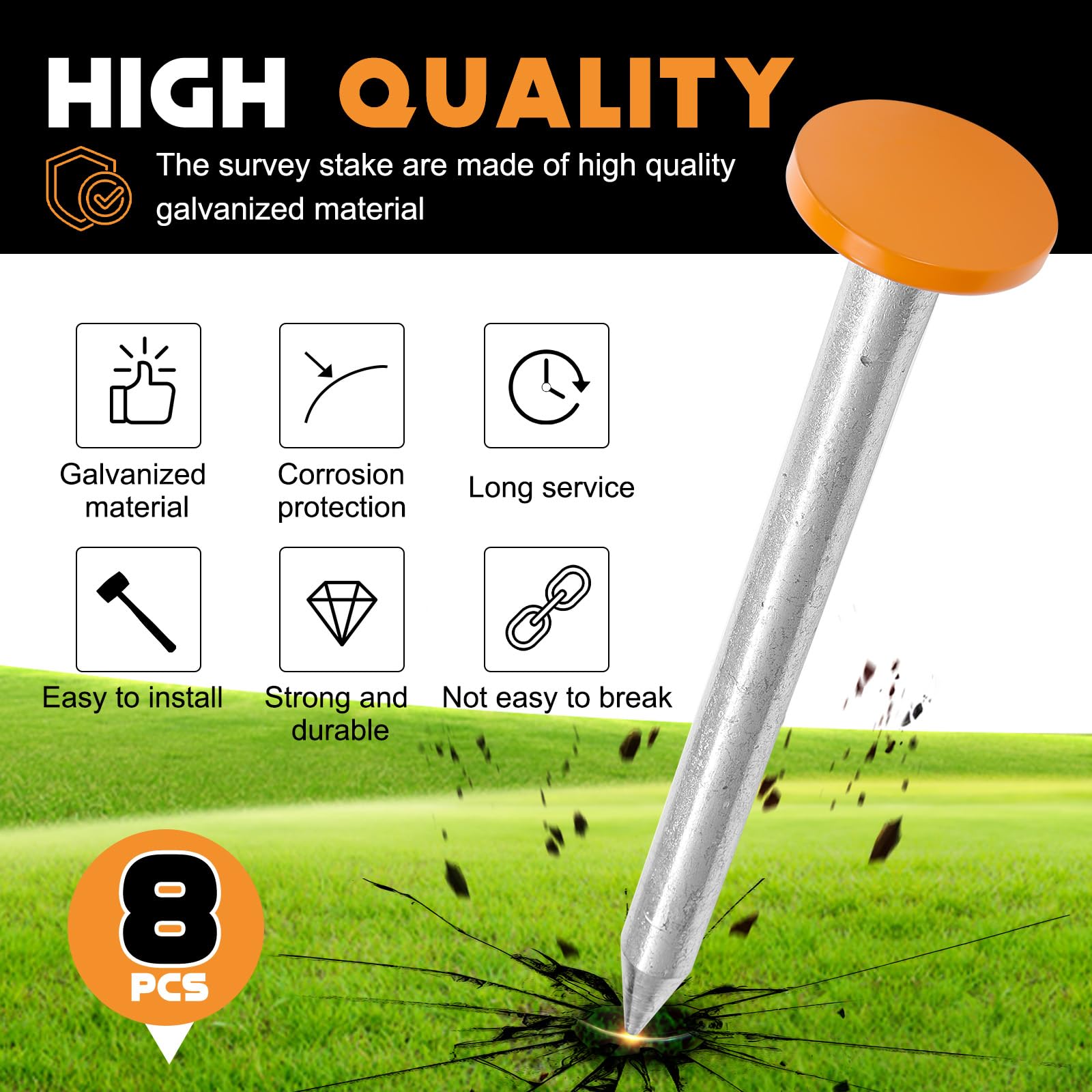Silkfly galvanized steel stakes resist corrosion for outdoor projects