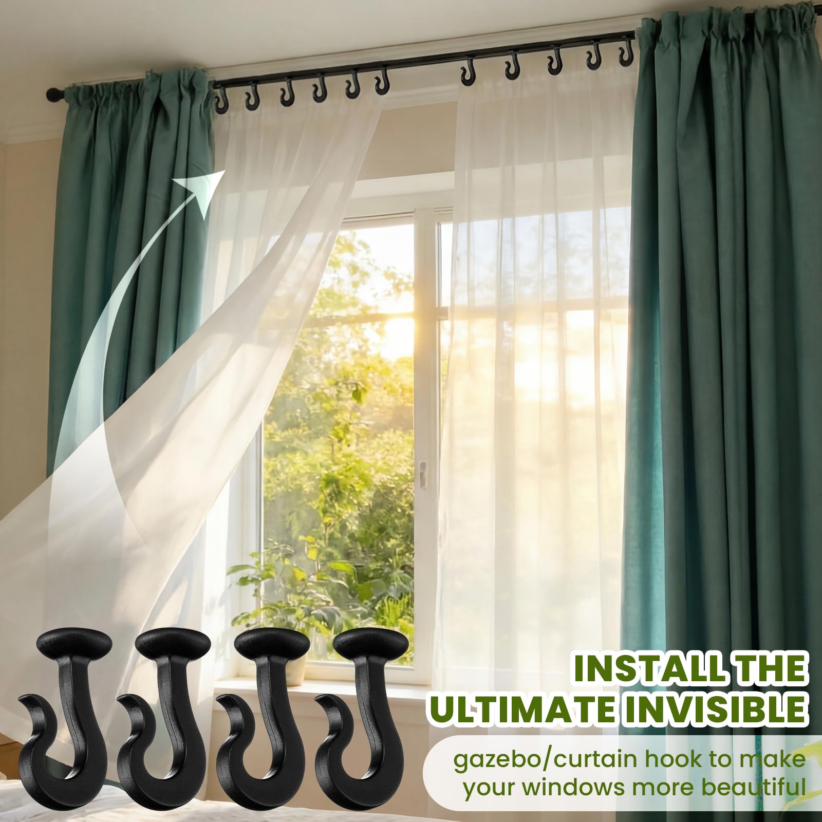 Silkfly mosquito-net hook for outdoor gazebo use, versatile and sturdy.