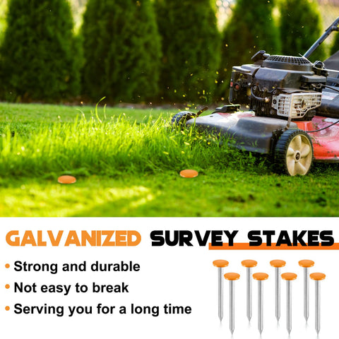 Silkfly orange stakes with flat heads stay unobtrusive while you work