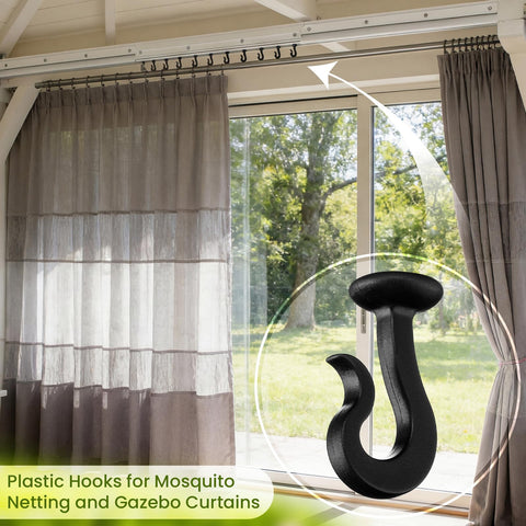 Outdoor gazebo setup with Silkfly hooks enabling easy curtain attachment.