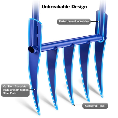 Silkpe 56in broadfork inward handle design for better leverage