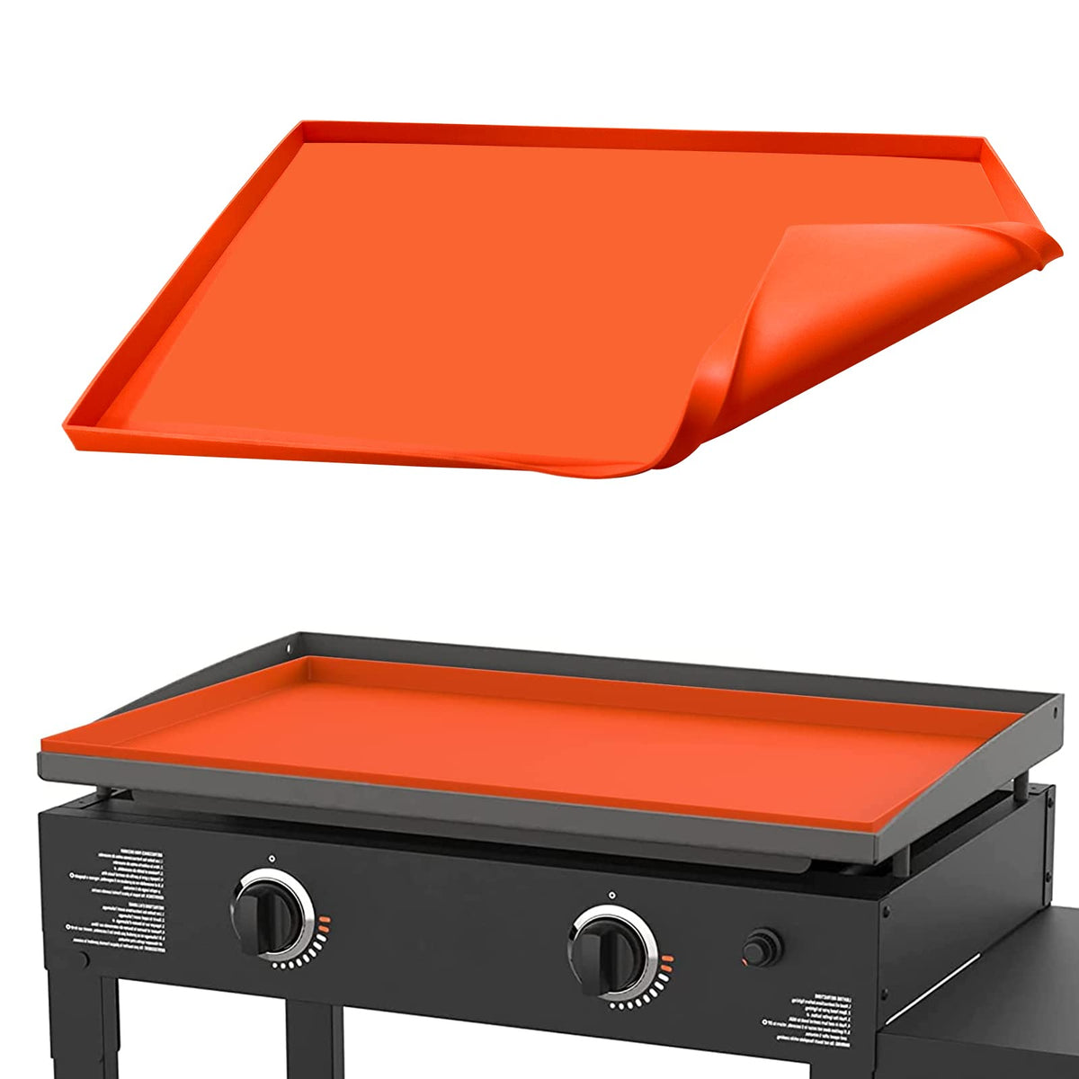 Silroera silicone mat on a 28-inch Blackstone griddle for full protection.
