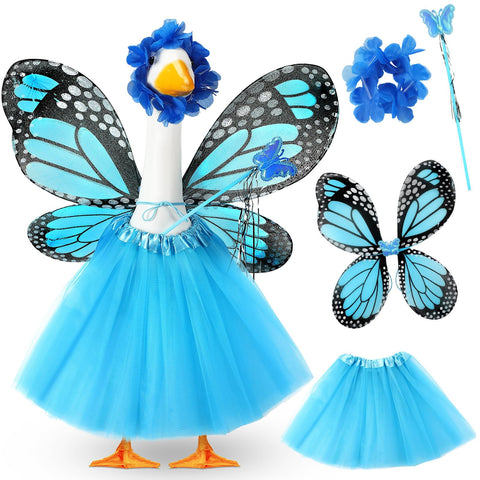 SilTriangle butterfly wings goose outfit for 17–23 inch geese, vibrant porch display