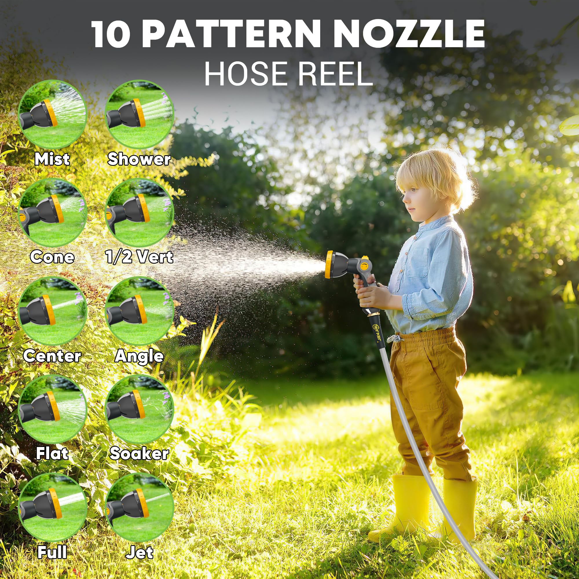 SILVEL 10-pattern nozzle shown for versatile spray options