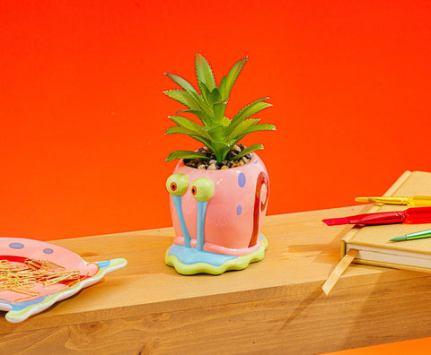 Silver Buffalo Gary mini planter on a desk or shelf display.