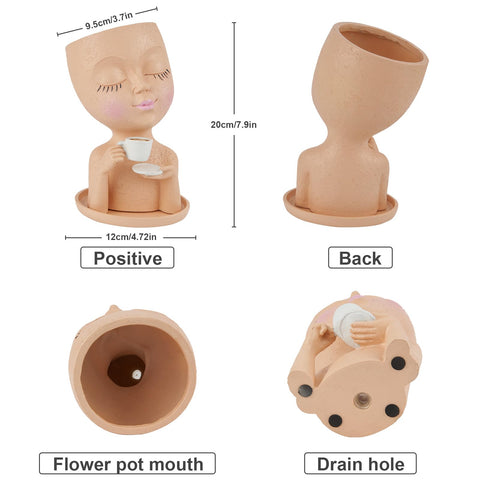 Simabsie skin-tone face planter presents a natural look for indoor greenery.