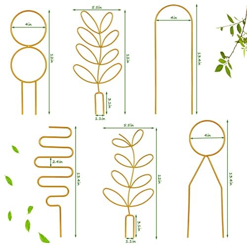 Simabsie gold metal wire trellis pattern 4 eases insertion into soil for steady growth
