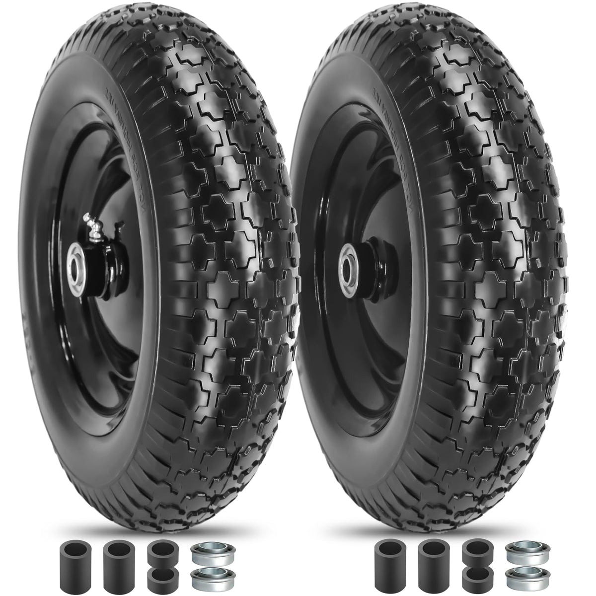 SIMEIQI 14.5 inch flat free tire for yard carts with puncture free performance