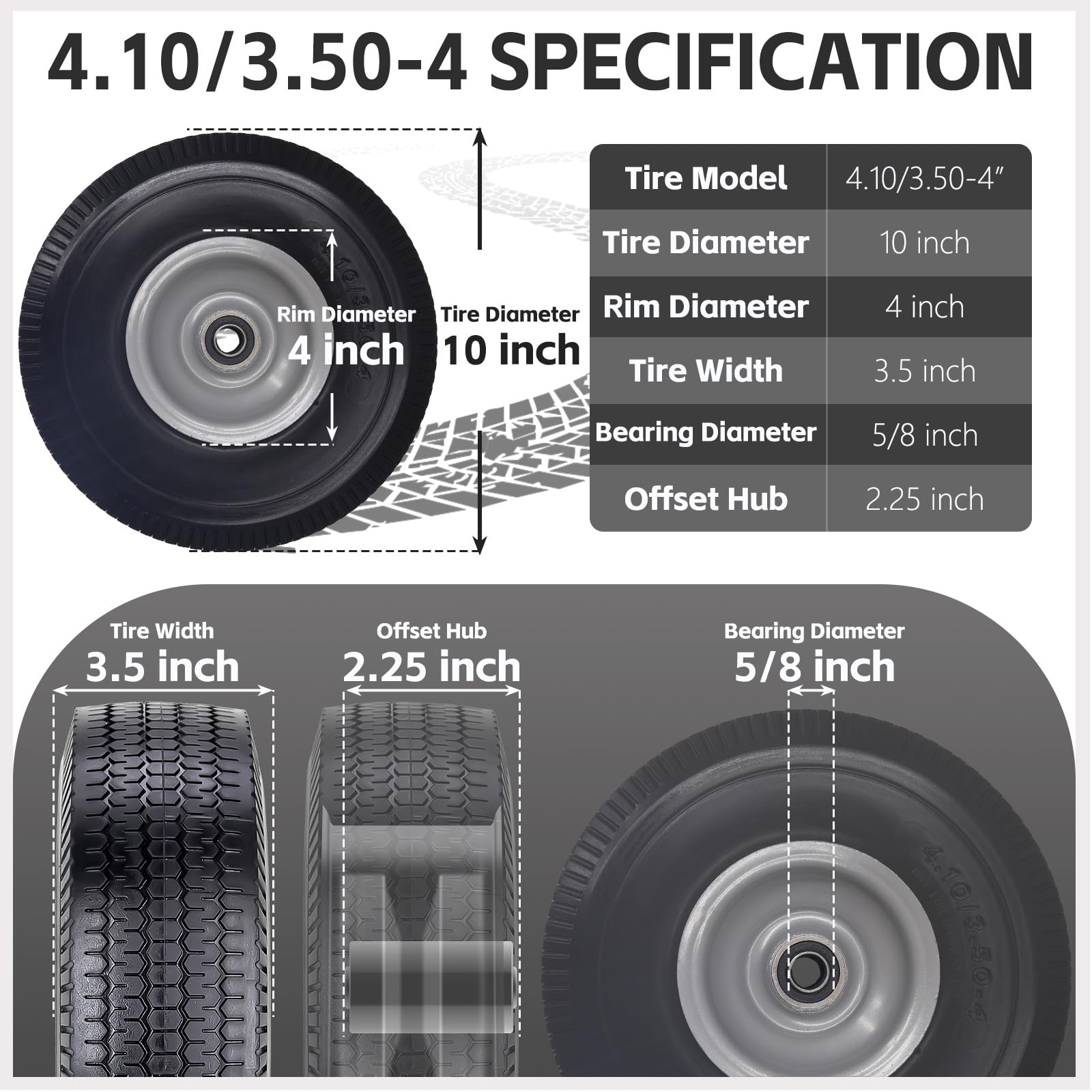 SIMEIQI solid wheel with one-piece welded rim for added strength