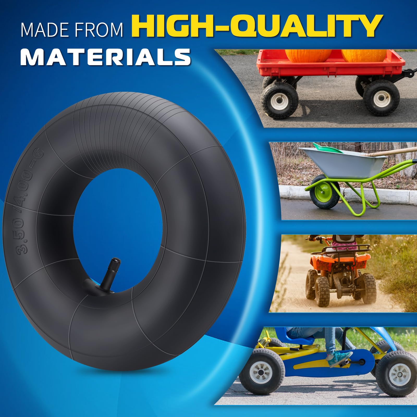 SIMEIQI wheelbarrow inner tube showing durable replacement option