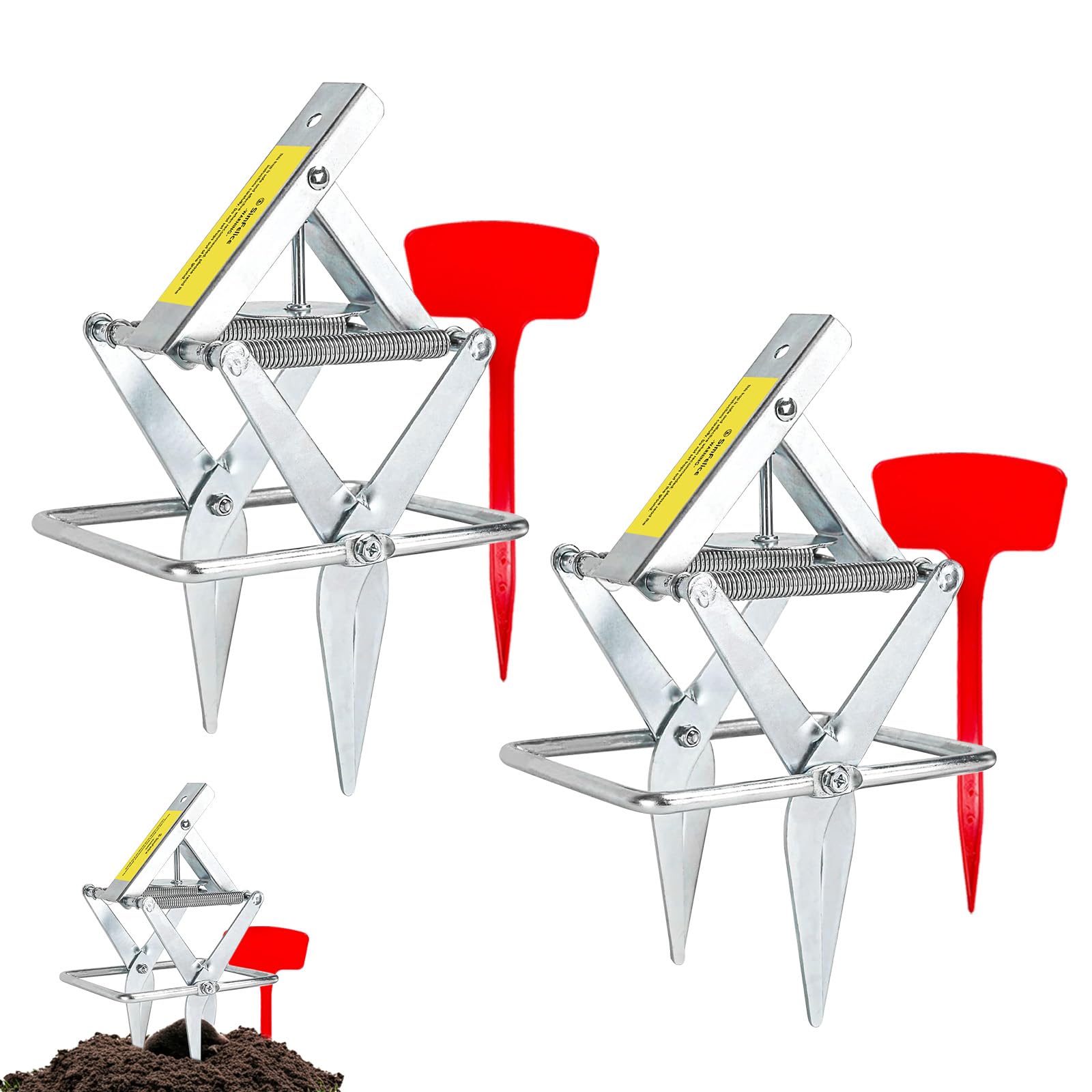 Simfelice mole trap extended spring action for secure lawn control