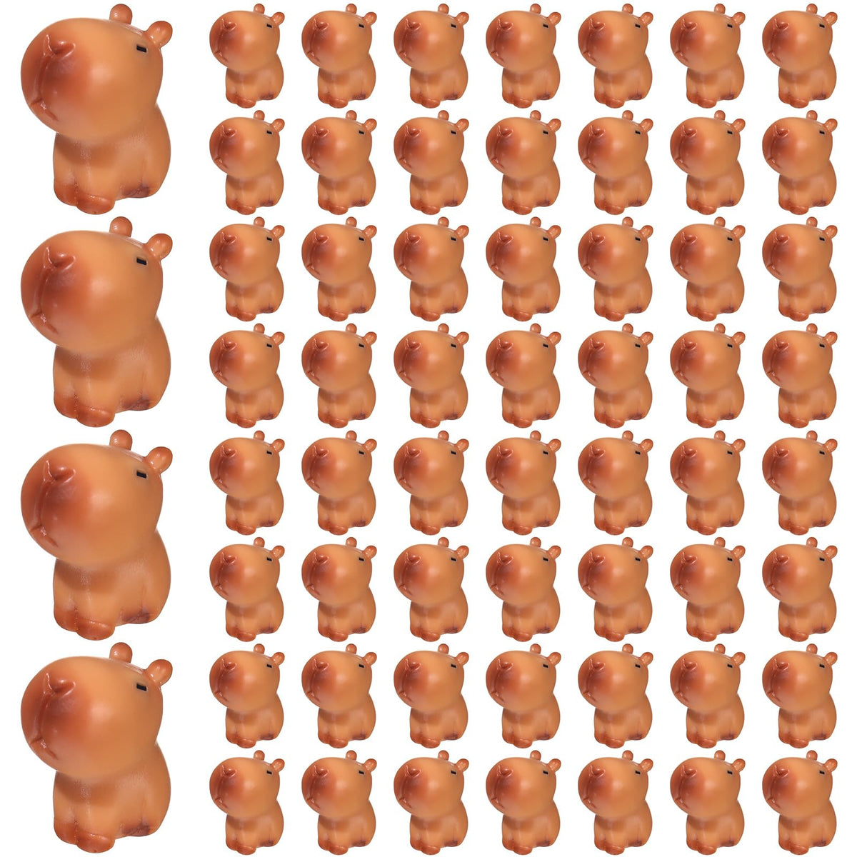 Simgoing 50-pcs mini capybara figurines for versatile tabletop decor.