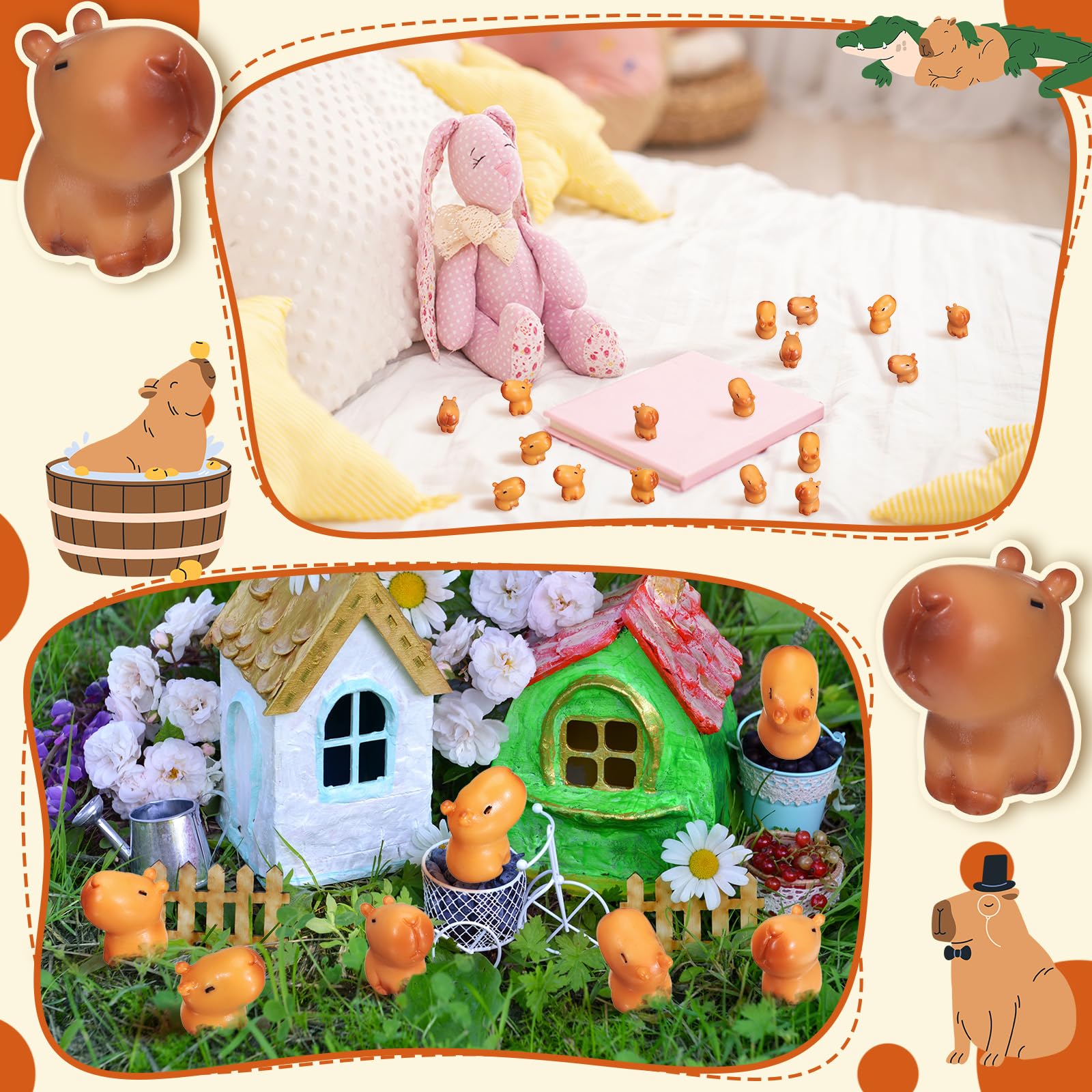 Simgoing capybara mini figurine durable resin for decor.