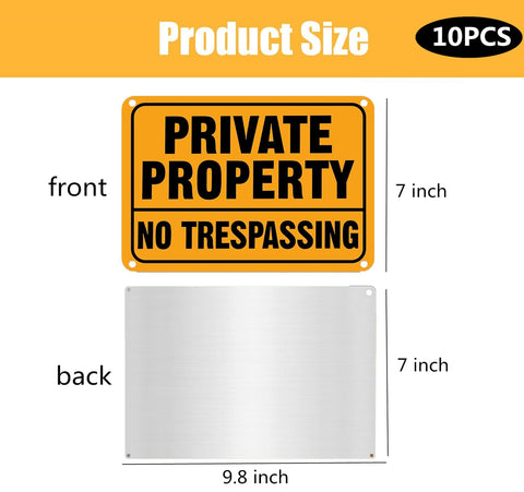 Simidobook no trespassing sign 7x10 inches for high visibility at dusk and night.