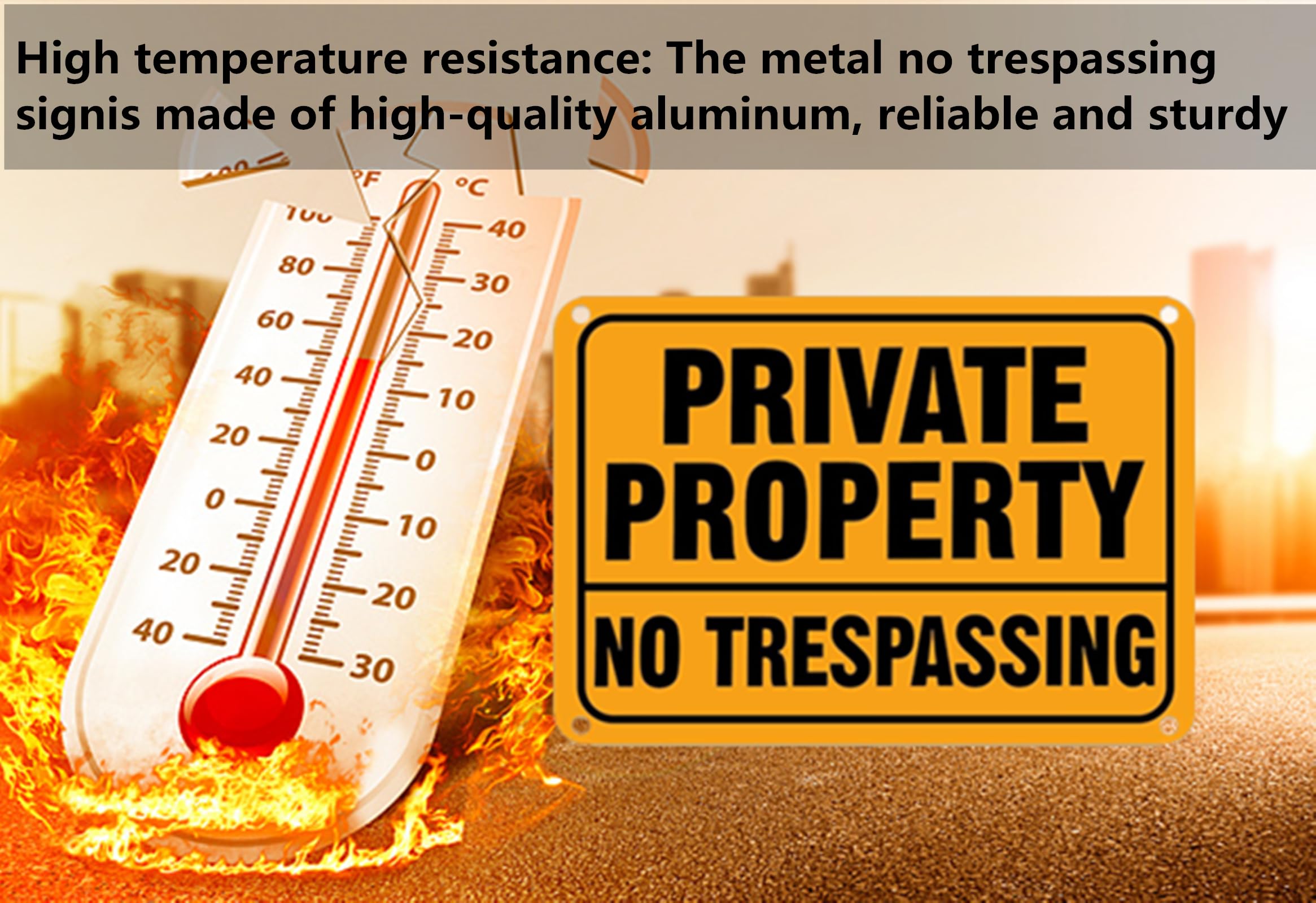 Simidobook private property sign showing durable aluminum for outdoor use.