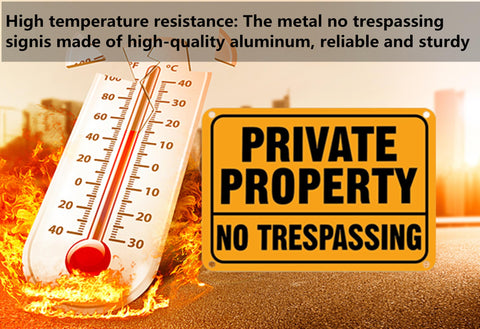 Simidobook private property sign showing durable aluminum for outdoor use.