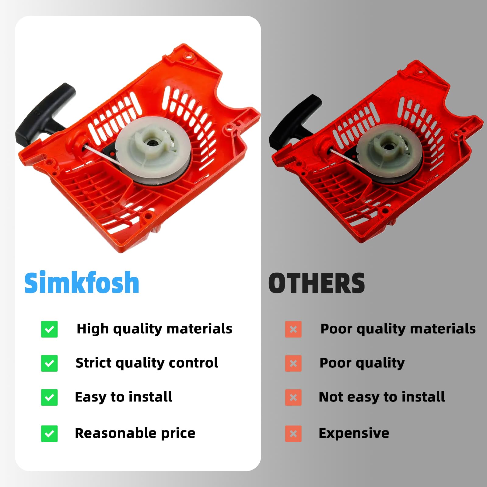 Simkfosh starter assembly in package ready for replacement on 4500-5200-5800 models.