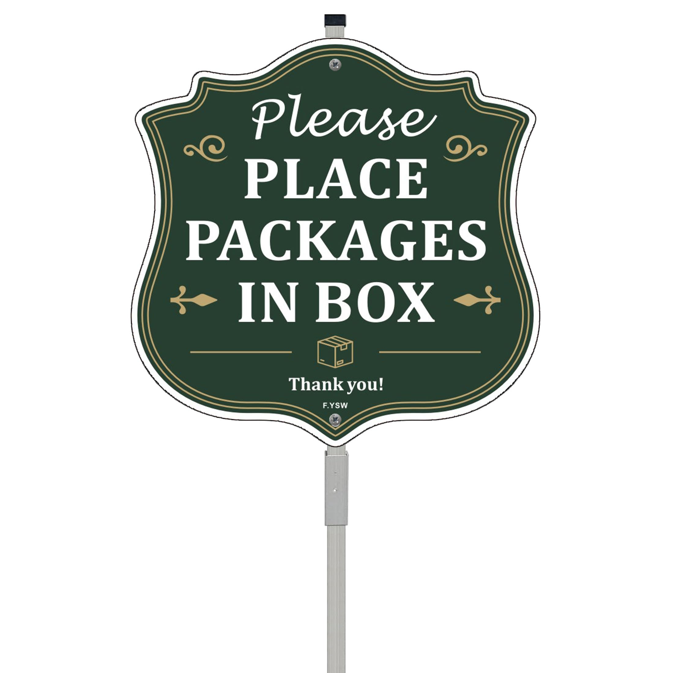 SImkha delivery sign 10x10, eye-catching display for clear package instructions.
