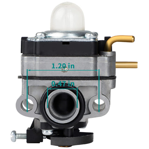 Simperac 307160001 carburetor for Ryobi, side view, easy replacement for 25cc trimmers.