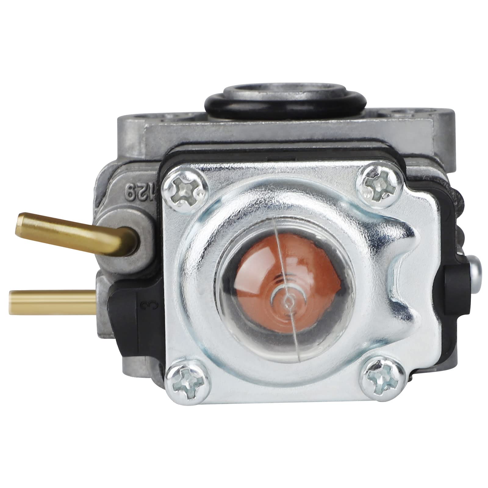Simperac Ryobi carburetor with spark plug and fuel filter, ready components.