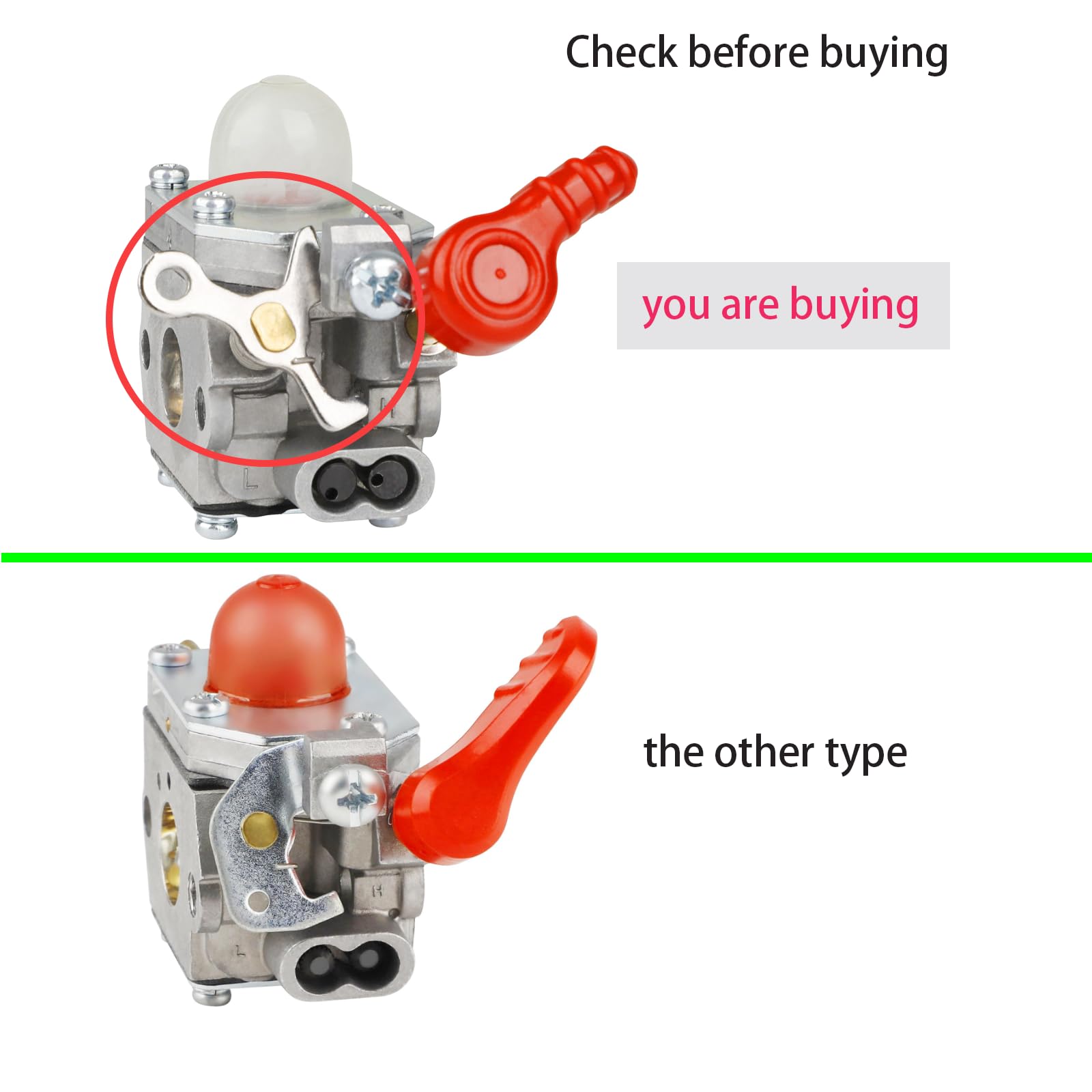 SIMPERAC 753-06288 carburetor side view illustrating simple mounting and alignment